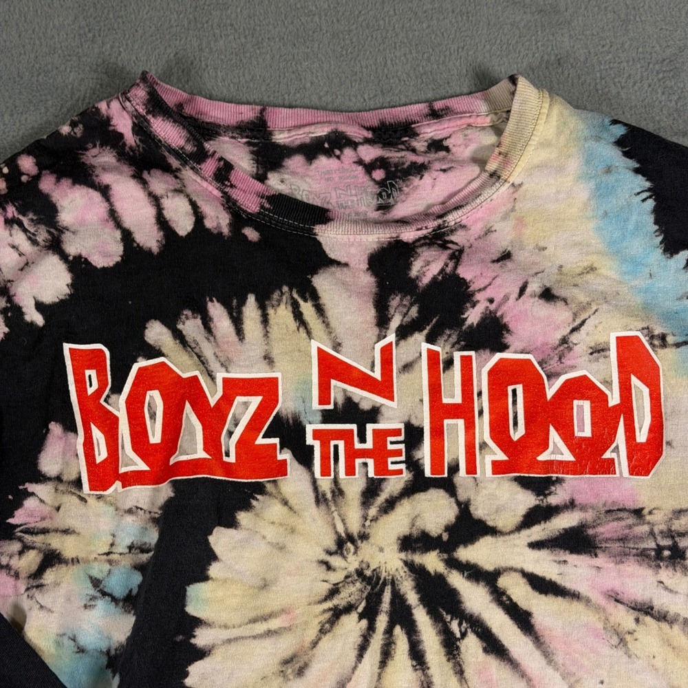 Boyz N The Hood Tie Dye Long Sleeve Graphic T-Shirt Mens Small‎ Black Pink Blue